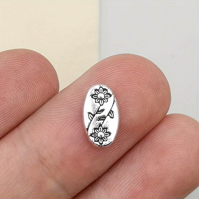 Flower Oval Charm Spacer Beads for DIY Handmade Jewellery